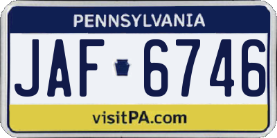 PA license plate JAF6746