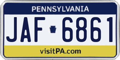 PA license plate JAF6861