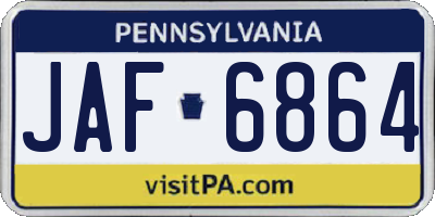PA license plate JAF6864