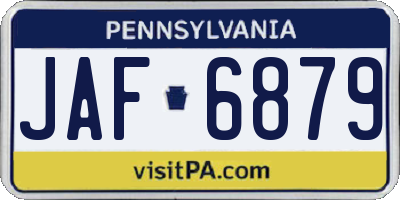 PA license plate JAF6879