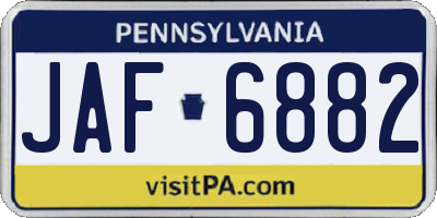 PA license plate JAF6882