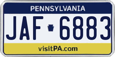 PA license plate JAF6883