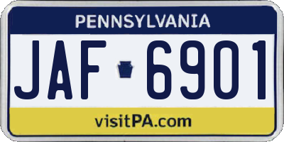 PA license plate JAF6901