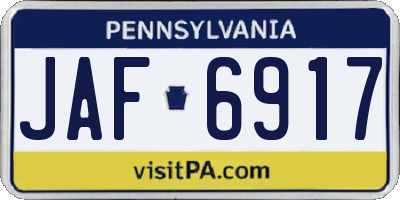 PA license plate JAF6917