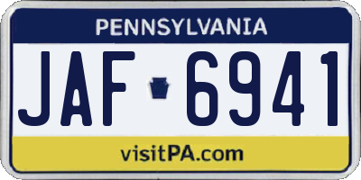 PA license plate JAF6941