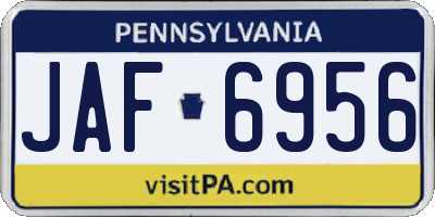 PA license plate JAF6956