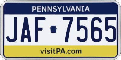 PA license plate JAF7565