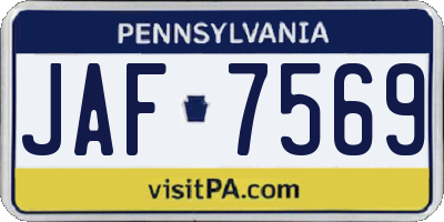 PA license plate JAF7569