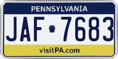PA license plate JAF7683