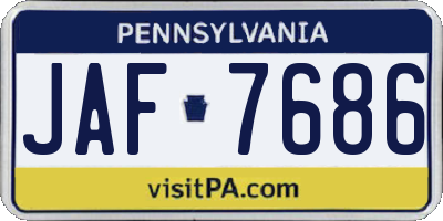 PA license plate JAF7686