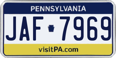 PA license plate JAF7969