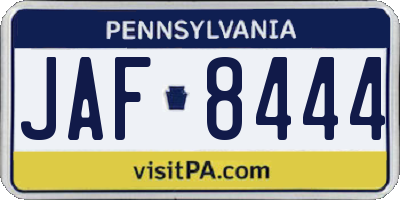 PA license plate JAF8444