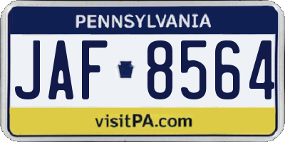 PA license plate JAF8564