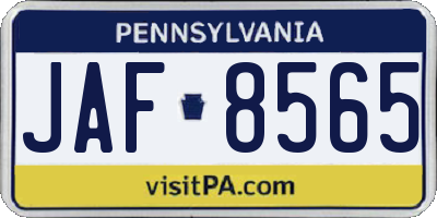 PA license plate JAF8565