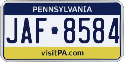 PA license plate JAF8584