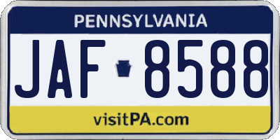 PA license plate JAF8588