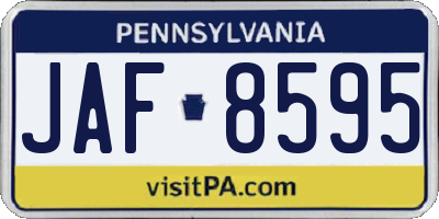 PA license plate JAF8595