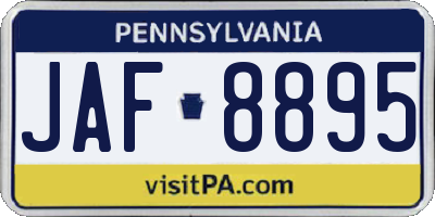 PA license plate JAF8895