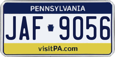 PA license plate JAF9056