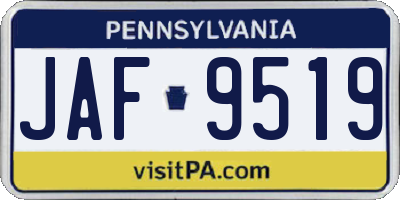 PA license plate JAF9519