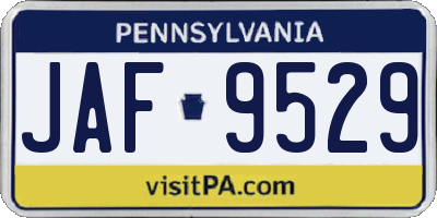 PA license plate JAF9529