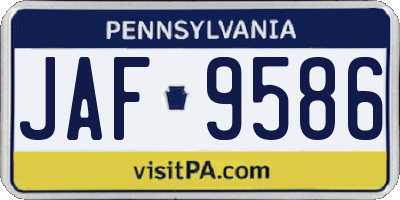 PA license plate JAF9586