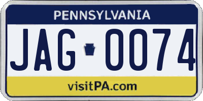 PA license plate JAG0074