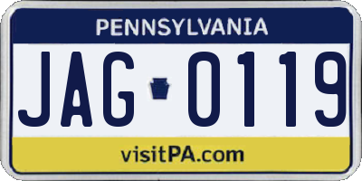 PA license plate JAG0119
