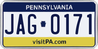 PA license plate JAG0171
