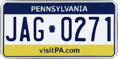 PA license plate JAG0271