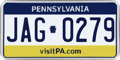 PA license plate JAG0279