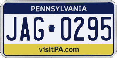 PA license plate JAG0295