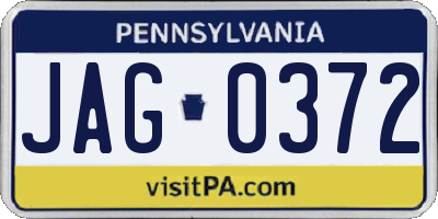 PA license plate JAG0372