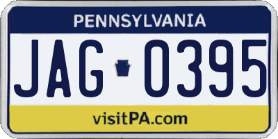 PA license plate JAG0395