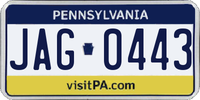 PA license plate JAG0443