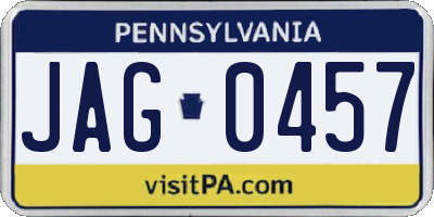 PA license plate JAG0457