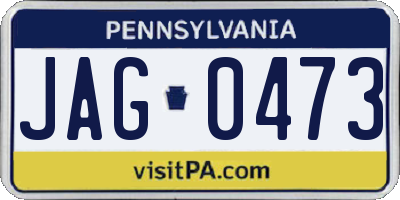 PA license plate JAG0473