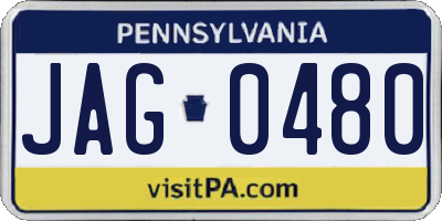 PA license plate JAG0480