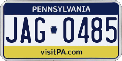 PA license plate JAG0485