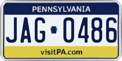 PA license plate JAG0486