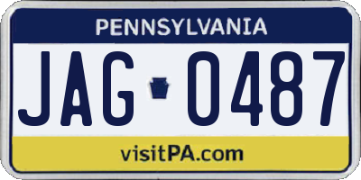 PA license plate JAG0487