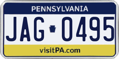 PA license plate JAG0495