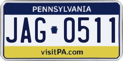 PA license plate JAG0511