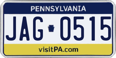 PA license plate JAG0515