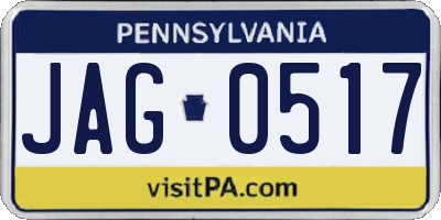 PA license plate JAG0517