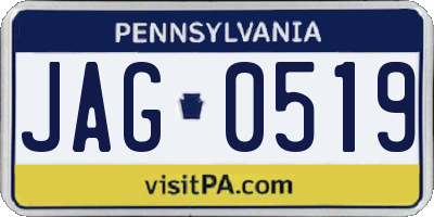 PA license plate JAG0519