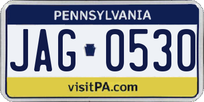 PA license plate JAG0530