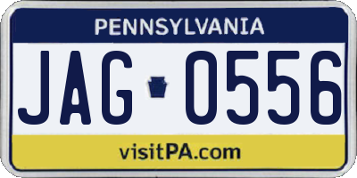 PA license plate JAG0556