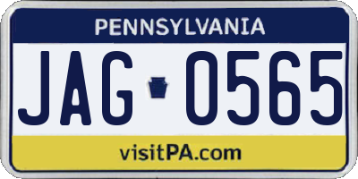 PA license plate JAG0565