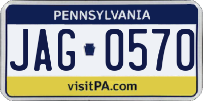 PA license plate JAG0570